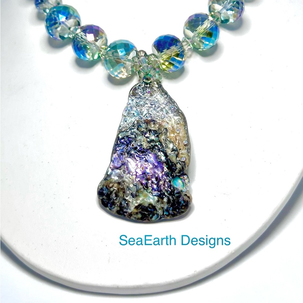 Abalone, Crystal and Opal Necklace
